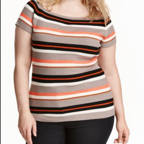H&M Off-the-shoulder top - Mole/Striped EUC. - Picture 5 of 17